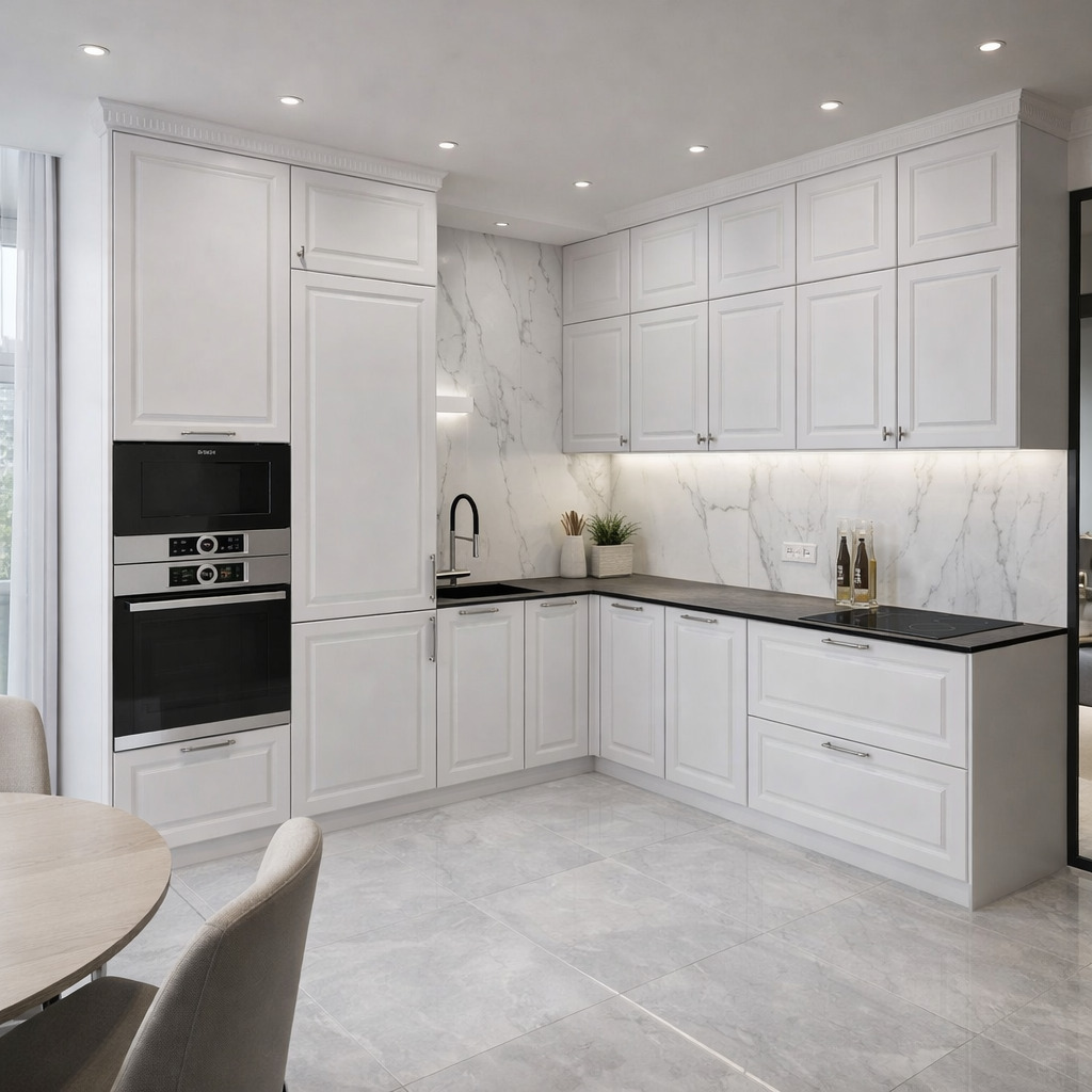 Кухня белая МДФ ST01 - фото 1 | «TSS Mebel» Кухня белая МДФ ST01 - фото 1 | «TSS Mebel»