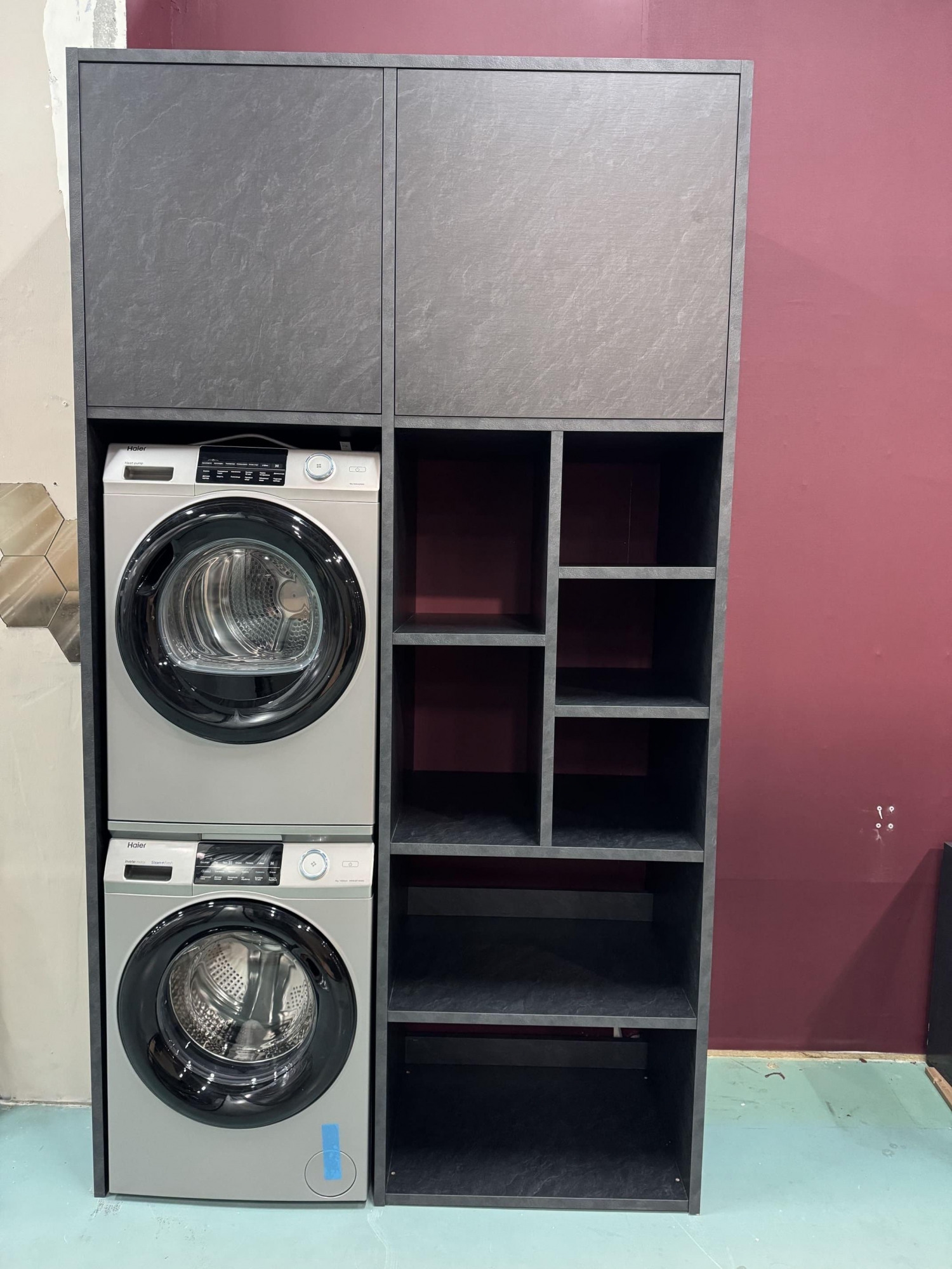 Шкаф для стиральной и сушильной машины в ванной - фото 1 | «TSS Mebel»