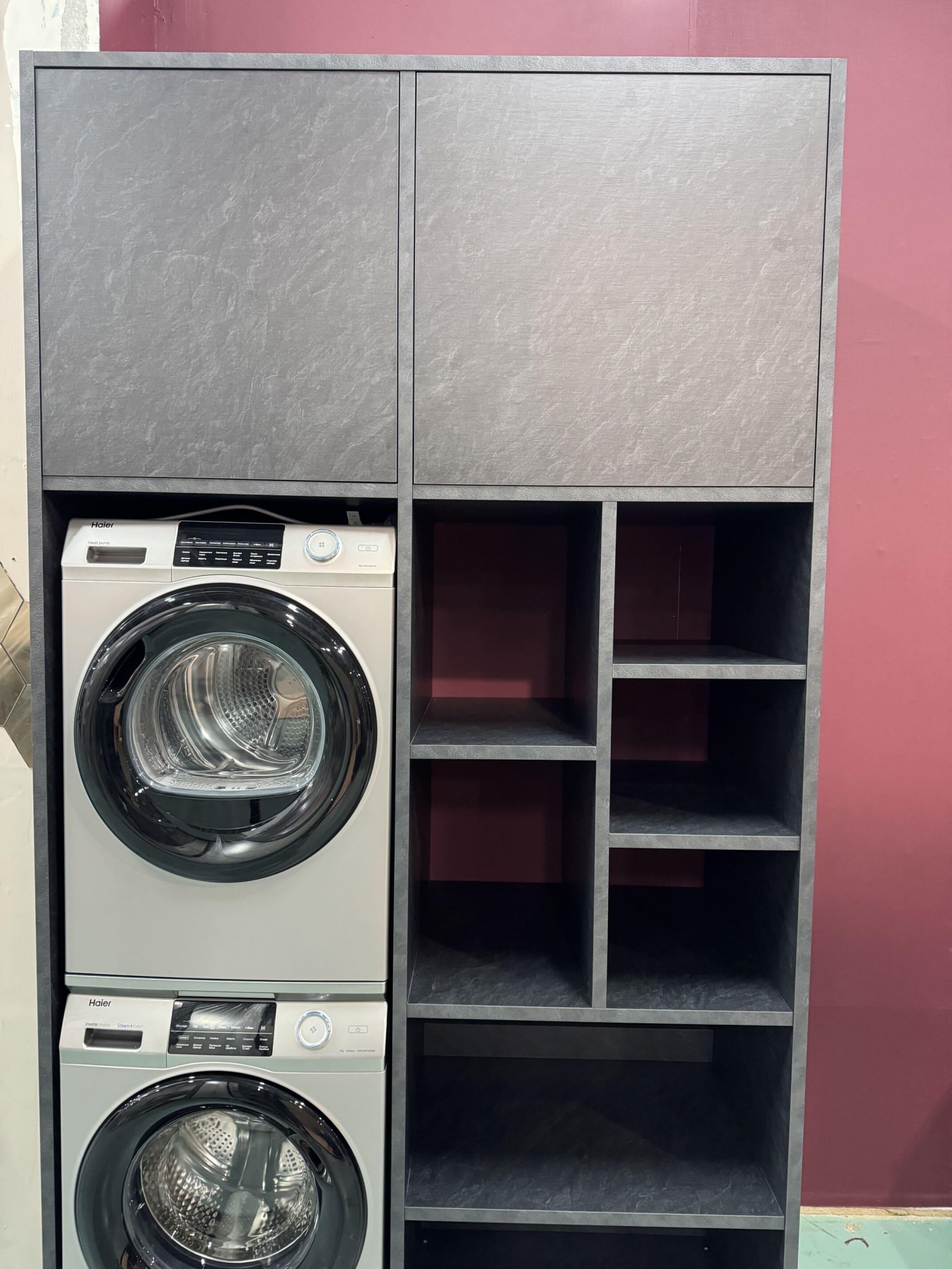 Шкаф для стиральной и сушильной машины в ванной - фото 2 | «TSS Mebel»